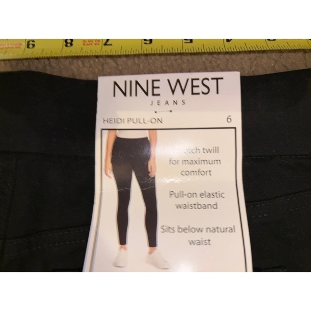 Nine West Heidi Pull On Skinny Jeans Black Stretch Pants Womens 6 NEW T56-40 - Picture 4 of 7